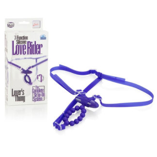 7-Function Silicone Love Rider, Lover's Thong - Purple, Strap-On Vibe, California Exotic Novelties