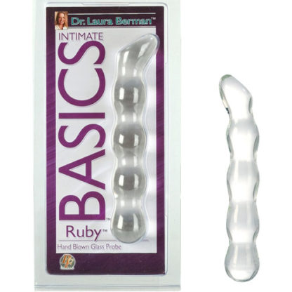Dr. Laura Berman Intimate Basics Collection Ruby Glass Probe, California Exotic Novelties