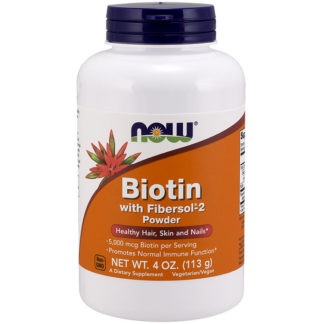 Biotin Powder with Fibersol-2, 4 oz, NOW Foods