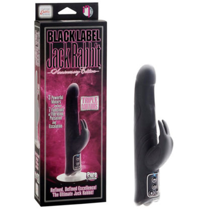 Black Label Jack Rabbit Vibrator Anniversary Edition, Black, California Exotic Novelties