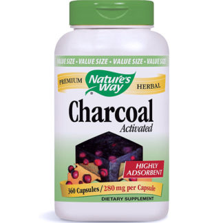 Charcoal Activated 280 mg, Value Size, 360 Capsules, Nature's Way