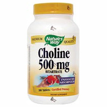 Choline Bitartrate 500mg 100 caps from Nature's Way