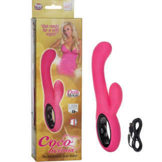 Coco licious Rechargeable Dual Wand Massager Vibrator - Pink, California Exotic Novelties