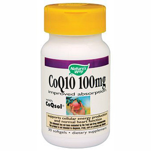 CoQ10 100mg, CoQsol Coenzyme-Q10 30 softgels from Nature's Way