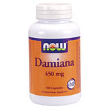 Damiana Leaves 450mg 100 Caps, NOW Foods