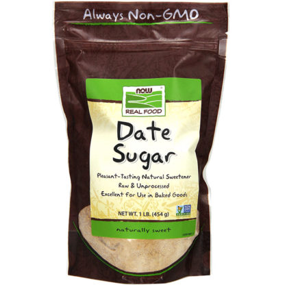 Date Sugar, Raw & Unprocessed, Natural Sweetener, 1 lb, NOW Foods