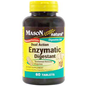 Dual Action Enzymatic Digestant, 60 Tablets, Mason Natural