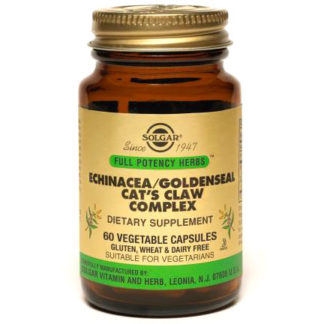 Echinacea/Goldenseal/Cat's Claw Complex - Full Potency, 60 Vegetable Capsules, Solgar