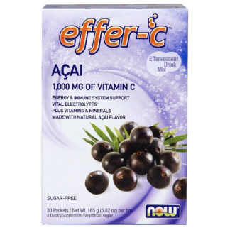 Effer-C Acai Berry, Vitamin C Effervescent Drink Mix, 30 Stick Packets, NOW Foods