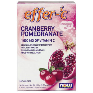 Effer-C Cranberry Pomegranate, 1000 mg of Vitamin C, Sugar Free, 30 Packets, NOW Foods