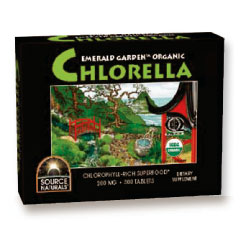 Emerald Garden Organic Chlorella 200 mg Box, 300 Tablets, Source Naturals