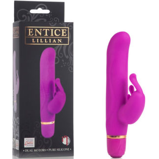 Entice Lillian Rabbit Vibrator, Raspberry, California Exotic Novelties
