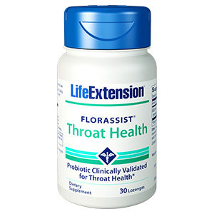 FlorAssist Throat Health, Probiotic Supplement, 30 Lozenges, Life Extension