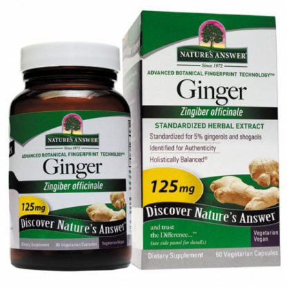 Ginger Rhizome Extract Standardized, 60 Vegetarian Capsules, Nature's Answer