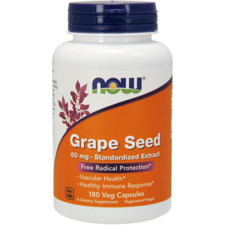 Grape Seed 60 mg Standardized Extract, Value Size, 180 Veg Capsules, NOW Foods