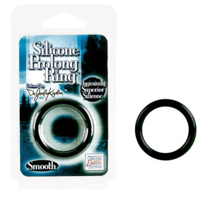 Dr. Joel Kaplan Silicone Prolong Ring - Black, Smooth Penis Ring, California Exotic Novelties