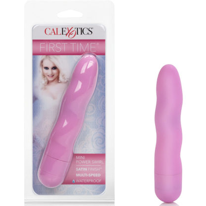 First Time Mini Power Swirl - Pink, Waterproof Vibrator, California Exotic Novelties