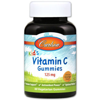 Kid's Vitamin C Gummies Chewable - Natural Orange, 60 Vegetarian Gummies, Carlson Labs
