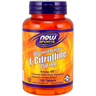 L-Citrulline 750 mg Sustained Release, 120 Tablets, NOW Foods