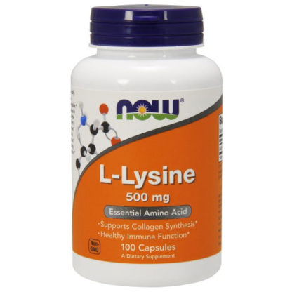 L-Lysine 500 mg, 100 Capsules, NOW Foods
