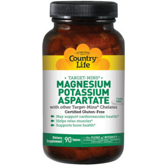 Magnesium-Potassium Aspartate Target Mins 90 Tablets, Country Life