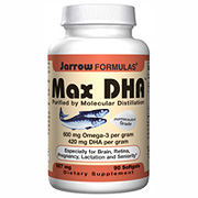 Max DHA, Fish Oil with Gamma Tocopherol 180 softgels, Jarrow Formulas