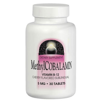 Methylcobalamin Vitamin B12 (Vitamin B-12) Sublingual Cherry 5mg 30 tabs from Source Naturals