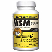 MSM Sulfur 1000 mg 200 capsules, Jarrow Formulas