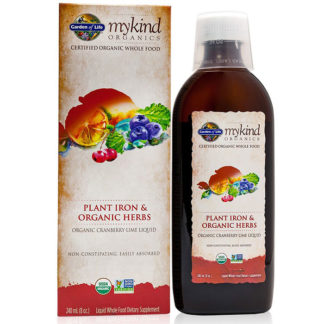 mykind Organics Liquid Plant-Sourced Iron + Herbs - Cranberry Lime, 5 oz, Garden of Life