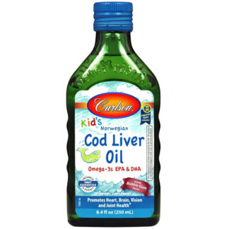Norwegian Cod Liver Oil Liquid for Kids, Bubble Gum, 250 ml, Carlson Labs