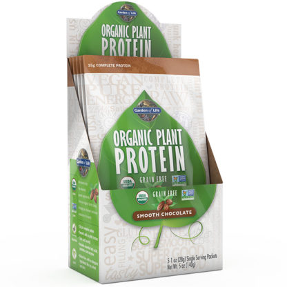 Organic Plant Protein Packet - Smooth Chocolate, 5 Packs, Garden of Life