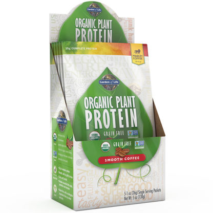 Organic Plant Protein Packet - Smooth Coffee, 5 Packs, Garden of Life