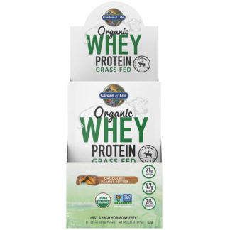 Organic Whey Protein Grass Fed, Chocolate Peanut Butter, 1.15 oz x 10 Packets, Garden of Life