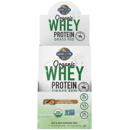 Organic Whey Protein Grass Fed, Chocolate Peanut Butter, 1.15 oz x 10 Packets, Garden of Life