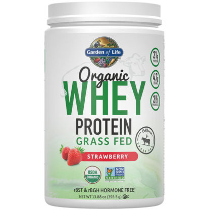Organic Whey Protein Grass Fed, Strawberry, 13.88 oz (393.5 g), Garden of Life