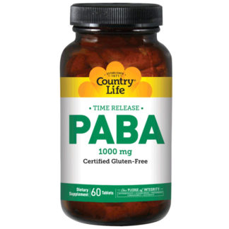 PABA 1000 mg Time Release 60 Tablets, Country Life