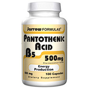 Pantothenic Acid, Vitamin B5, 500 mg 100 caps, Jarrow Formulas