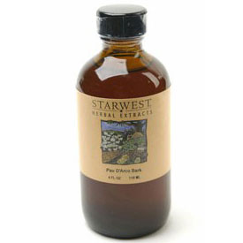 Pau D'Arco Bark Extract Liquid 4 oz Wild Crafted, StarWest Botanicals