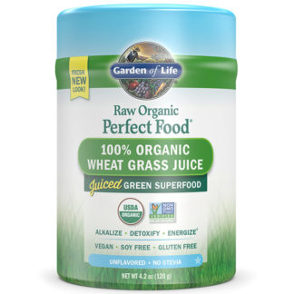 Perfect Food Raw Organic Wheat Grass Juice Powder, 4.2 oz (120 g), Garden of Life