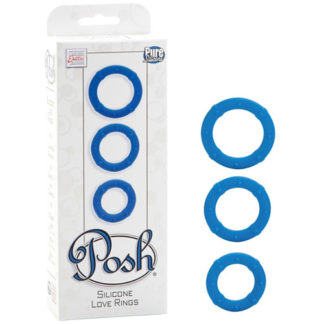 Posh Silicone Love Rings, Blue, California Exotic Novelties
