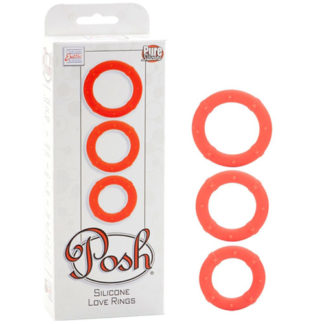 Posh Silicone Love Rings, Orange, California Exotic Novelties