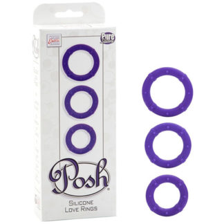 Posh Silicone Love Rings, Purple, California Exotic Novelties