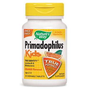 Primadophilus Kids Probiotic, Orange Chew, 30 Chewable Tablets, Nature's Way