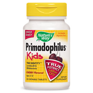 Primadophilus Kids Probiotic, Cherry Chew, 30 Chewable Tablets, Nature's Way