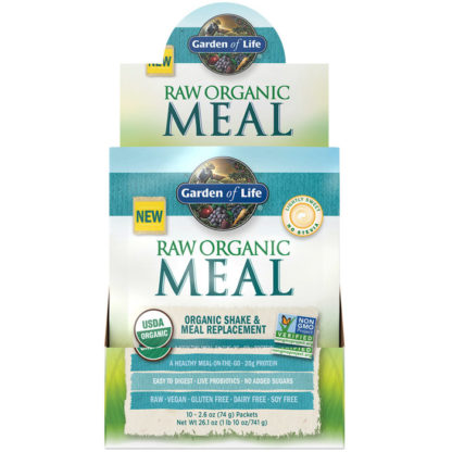 Raw Organic Meal, Shake & Meal Replacement, Lightly Sweet, 2.6 oz x 10 Packets, Garden of Life