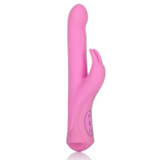 Rechargeable Rotating Jack Rabbit Vibrator - Pink, Waterproof Silicone Vibe, California Exotic Novelties