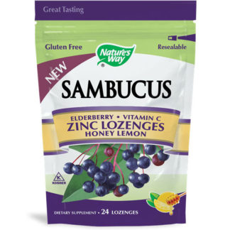 Sambucus Zinc Lozenges - Honey Lemon Flavor, 24 Lozenges, Nature's Way