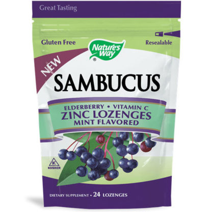 Sambucus Zinc Lozenges - Mint Flavor, 24 Lozenges, Nature's Way