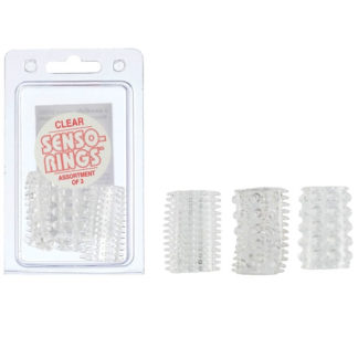 Senso Rings - Clear, For Use on Penis or Vibrator, 3 pc, California Exotic Novelties