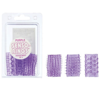 Senso Rings - Purple, For Use on Penis or Vibrator, 3 pc, California Exotic Novelties